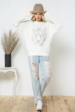 Load image into Gallery viewer, French Terry Tiger Studded Star Graphic Sweatshirt