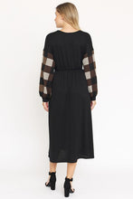 Load image into Gallery viewer, Knit Bishop Sleeve Tea Length Dress
