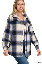 Load image into Gallery viewer, Oversized Yarn Dyed Plaid Longline Shacket