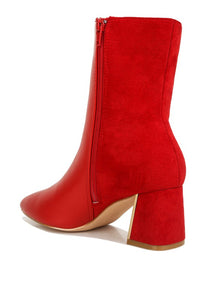 Desire Suede Back Panel High Ankle Boots
