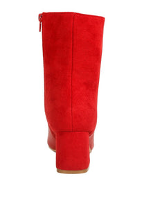 Desire Suede Back Panel High Ankle Boots
