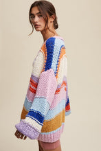 Load image into Gallery viewer, Hand Knit Multi Striped Cardigan