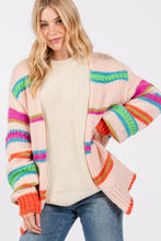 Load image into Gallery viewer, SAGE + FIG Rainbow Striped Open Front Knit Cardigan