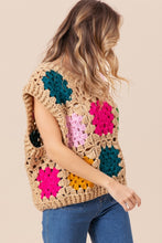 Load image into Gallery viewer, BiBi Granny Square Openwork Sweater Vest