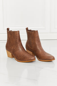 MMShoes Love the Journey Stacked Heel Chelsea Boot in Chestnut