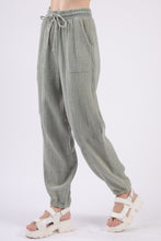 Load image into Gallery viewer, VERY J Washed Woven Crinkle Gauze Drawstring Pants