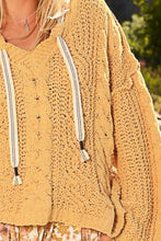 Load image into Gallery viewer, POL Cable Knit Hooded Chenille Sweater