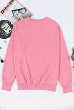 Load image into Gallery viewer, Sequin Candy Cane Round Neck Slit Sweatshirt