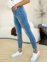 Load image into Gallery viewer, Judy Blue Full Size Mid Rise Destroy &amp; Cuff Skinny Jeans