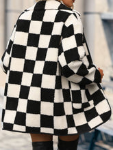 Load image into Gallery viewer, Double Take Full Size Checkered Button Front Coat with Pockets