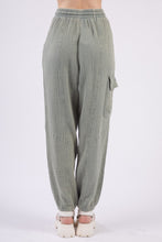 Load image into Gallery viewer, VERY J Washed Woven Crinkle Gauze Drawstring Pants