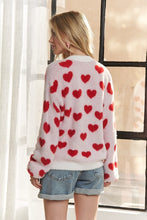 Load image into Gallery viewer, ADORA Fuzzy Heart Button Down Cardigan