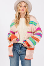 Load image into Gallery viewer, SAGE + FIG Rainbow Striped Open Front Knit Cardigan