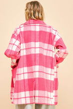 Load image into Gallery viewer, Davi &amp; Dani Plaid Open Front Drop Shoulder Longline Coat