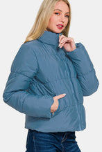 Load image into Gallery viewer, Zenana Zip Up Turtleneck Puffer Jacket with Pockets