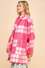 Load image into Gallery viewer, Davi &amp; Dani Plaid Open Front Drop Shoulder Longline Coat