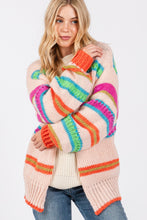 Load image into Gallery viewer, SAGE + FIG Rainbow Striped Open Front Knit Cardigan