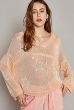 Load image into Gallery viewer, POL V-Neck Long Sleeve Star Print Knit Top