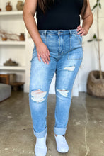 Load image into Gallery viewer, Judy Blue Full Size Distressed Straight Jeans with Patch Pockets