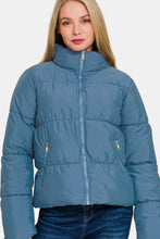 Load image into Gallery viewer, Zenana Zip Up Turtleneck Puffer Jacket with Pockets