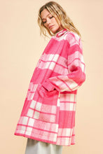 Load image into Gallery viewer, Davi &amp; Dani Plaid Open Front Drop Shoulder Longline Coat