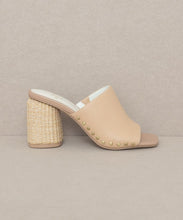 Load image into Gallery viewer, OASIS SOCIETY Serena - Studded Raffia Slide Heel Sandal