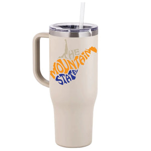 West Virginia tumbler with handle, stanley dupe
