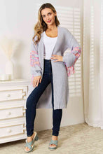 Load image into Gallery viewer, Woven Right Fringe Sleeve Dropped Shoulder Cardigan