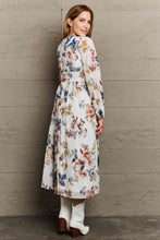 Load image into Gallery viewer, OneTheLand Good Day Chiffon Floral Midi Dress