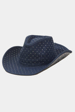 Load image into Gallery viewer, Fame Rhinestone Wide Brim Denim Hat