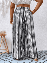 Load image into Gallery viewer, Plus Size Striped Tied Wide Leg Pants