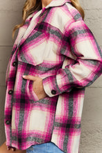 Load image into Gallery viewer, Zenana By The Fireplace Oversized Plaid Shacket in Magenta