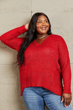 Load image into Gallery viewer, Heimish By The Fire Full Size Draped Detail Knit Sweater