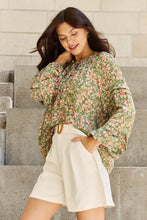 Load image into Gallery viewer, HEYSON She&#39;s Blossoming Full Size Balloon Sleeve Floral Blouse