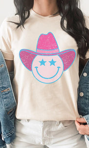 Star Cowboy Smiley Distressed Graphic Tee