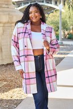 Load image into Gallery viewer, Double Take Full Size Plaid Button Up Lapel Collar Coat