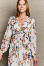 Load image into Gallery viewer, OneTheLand Good Day Chiffon Floral Midi Dress