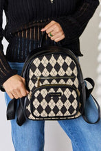 Load image into Gallery viewer, David Jones Argyle Pattern PU Leather Backpack