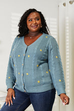 Load image into Gallery viewer, HEYSON Full Size Floral Embroidered Cable Cardigan