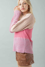 Load image into Gallery viewer, VERY J Color Block Long Sleeve Sweater