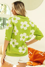 Load image into Gallery viewer, BiBi Flower Pattern Johnny Collar Sweater