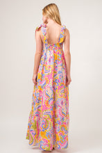 Load image into Gallery viewer, And The Why Full Size Printed Tie Shoulder Tiered Maxi Dress