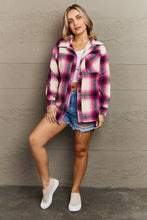 Load image into Gallery viewer, Zenana By The Fireplace Oversized Plaid Shacket in Magenta
